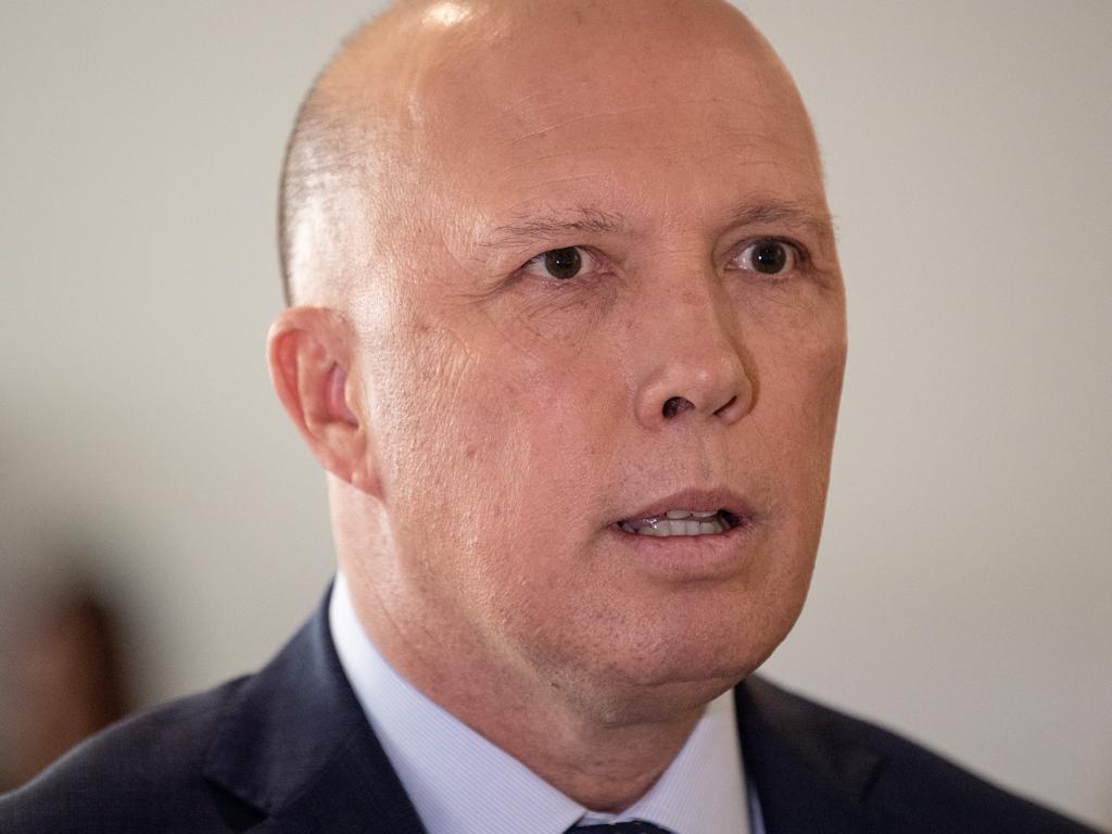 Australian Home Affairs Minister Peter Dutton criticised China earlier this week. Picture: James Gourley/AAP