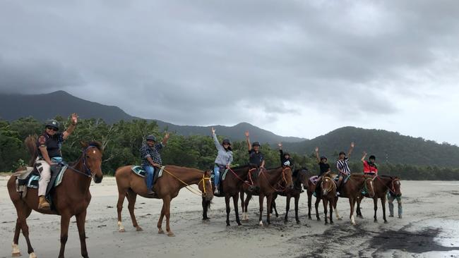 Youths taking part in on-country programs run by Jabalbina Yalanji Aboriginal Corporation. Picture: Jabalbina