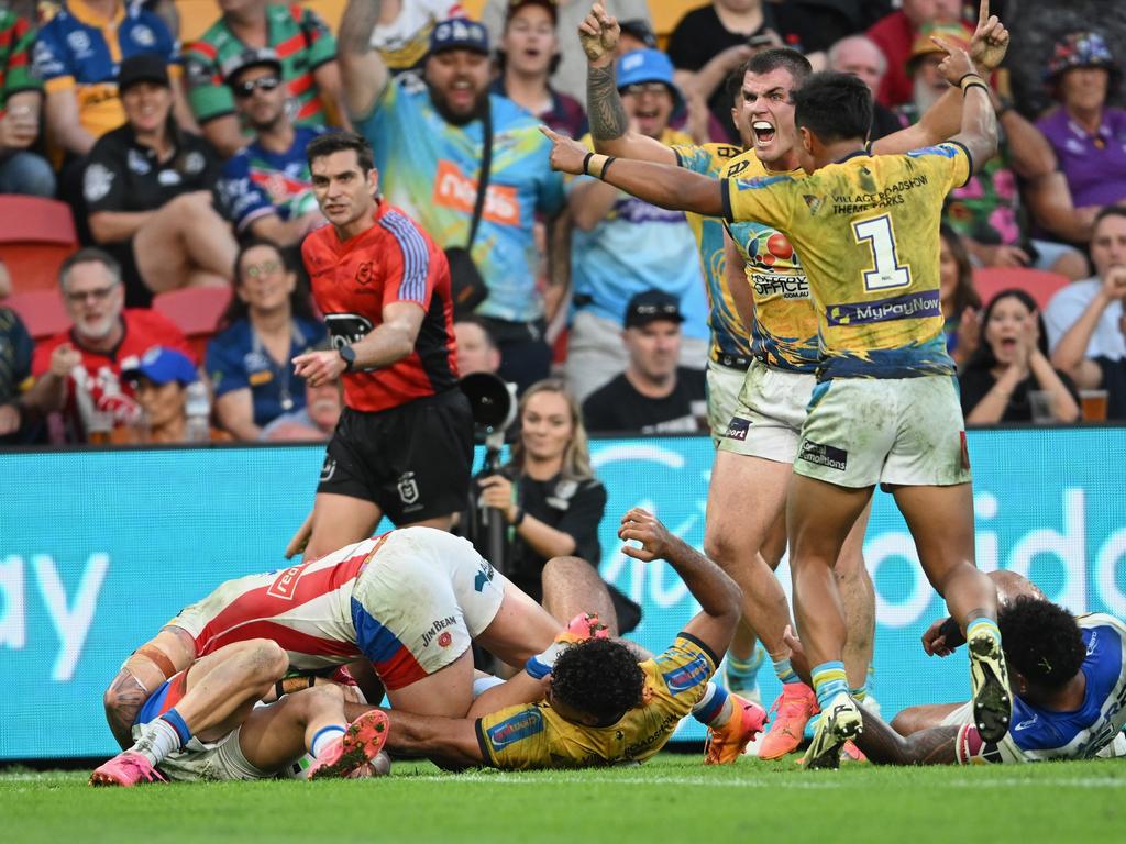 No try is the call. Picture: Matt Roberts / NRL Imagery