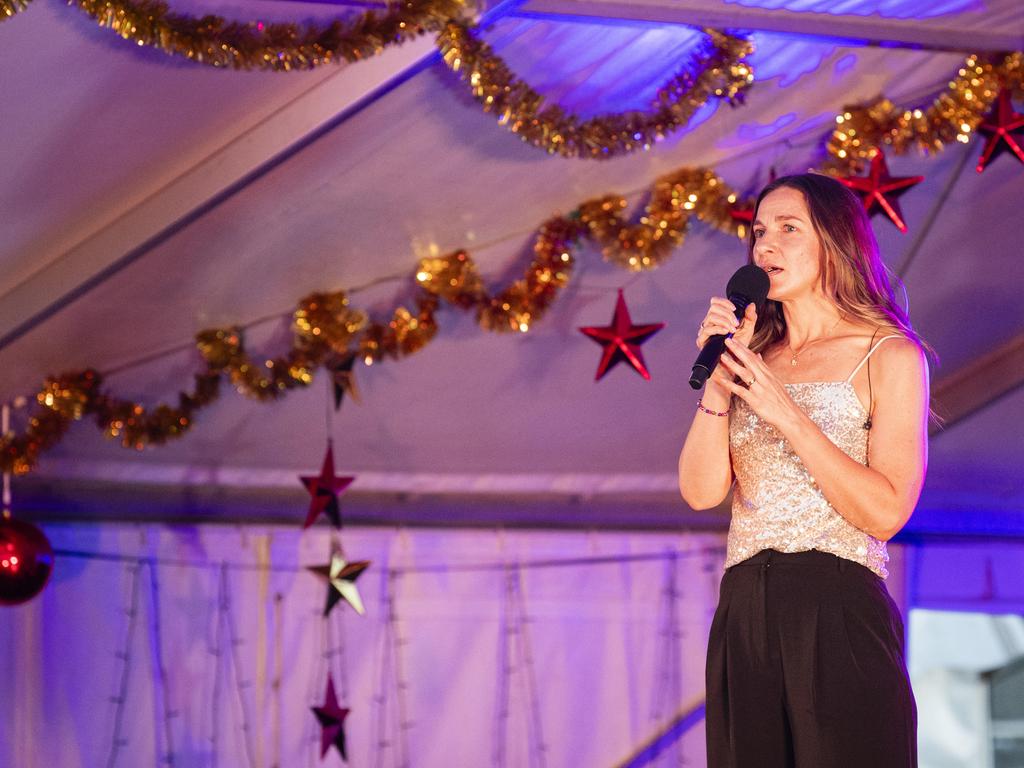 Jess Parsons on stage for Triple M Mayoral Carols by Candlelight, Sunday, December 8, 2024. Picture: Kevin Farmer