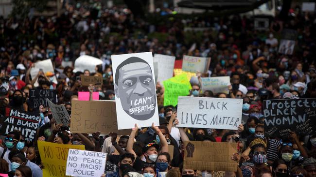 Anti-racism protests have put several US cities under curfew in a bid to suppress rioting. Picture: AFP