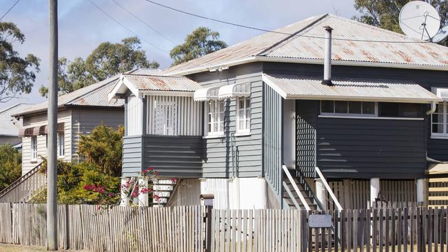 Houses at Allies Creek, 76 km south of Mundubbera, which was built for the  workers at the sawmill that closed in 2008. The whole town is now up for sale for $500,000. Photo Lachie Millard