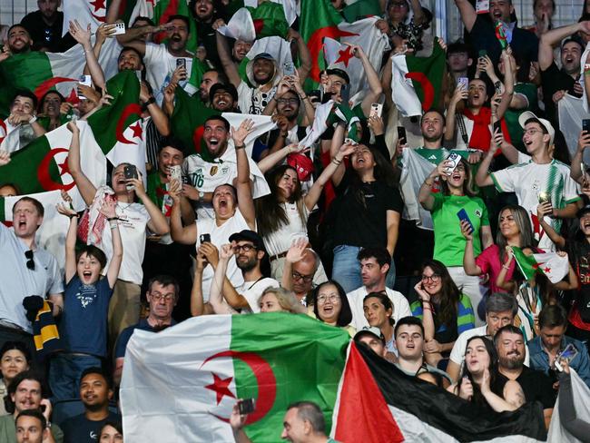 Algerian supporters of Imane Khelif. Picture: Mohd Rasfan / AFP