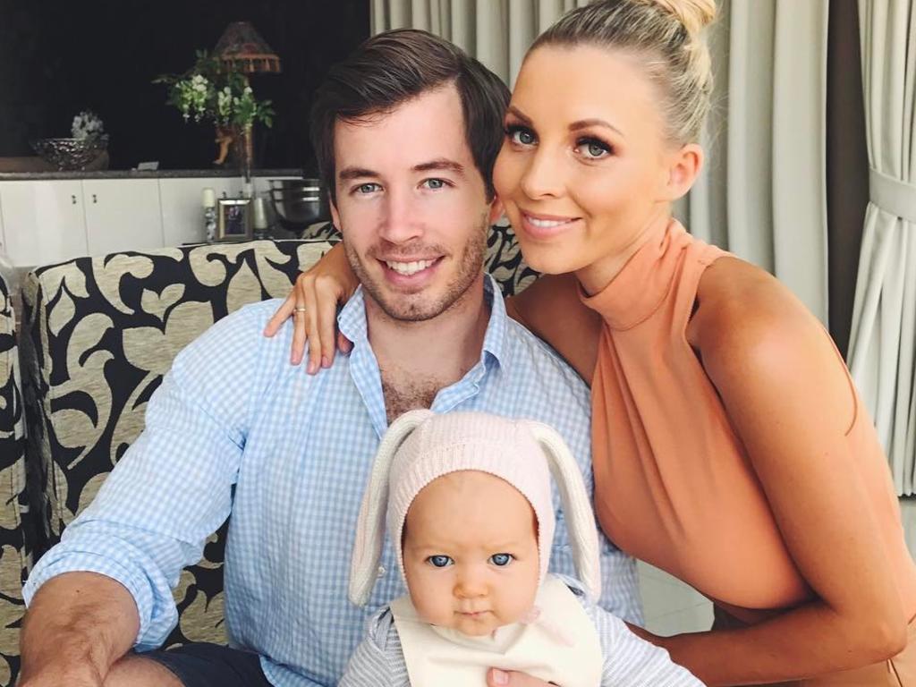 Hannah Polites with fiance Garth and daughter Evaliah