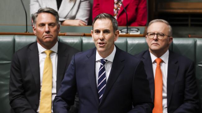 Treasurer Jim Chalmers delivers the 2023 federal budget in Canberra on Tuesday. Picture: NCA NewsWire / Dylan Robinson