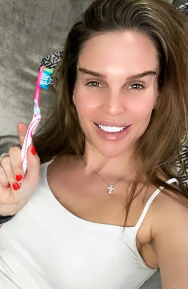 Danielle Lloyd shows off her AA cup cleavage as she enjoys the