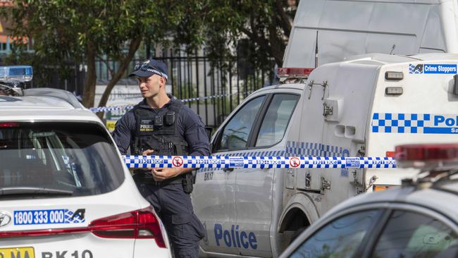 Police are scouring the area after Thursday morning’s shooting. Picture: NCA NewsWire