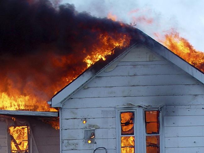 Generic image of a house destroyed by fire.