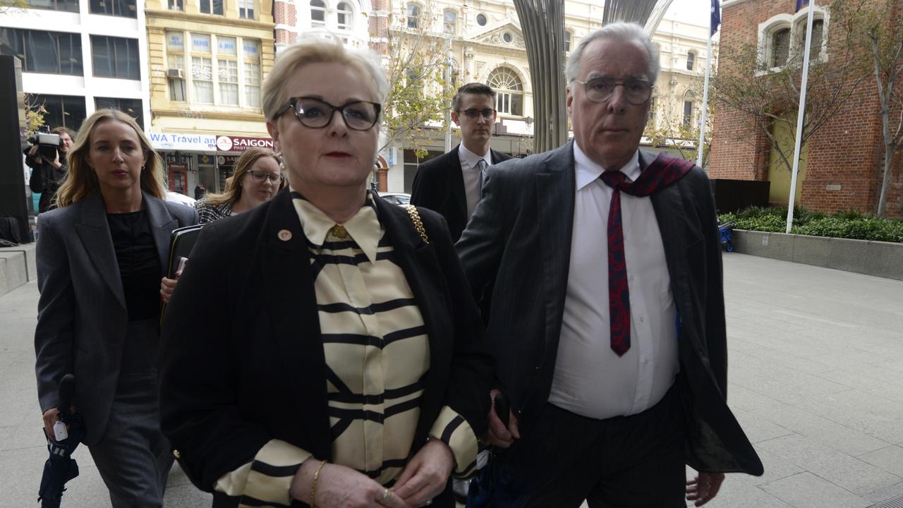 Senator Reynolds arrives at the Supreme Court with lawyer Martin Bennett. Picture: NewsWire / Sharon Smith