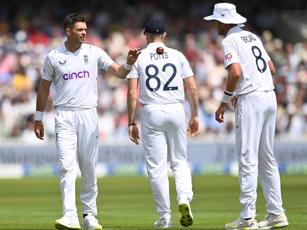 Anderson believes the latest batch of Dukes balls have not helped bowlers. Picture: Gareth Copley/Getty Images