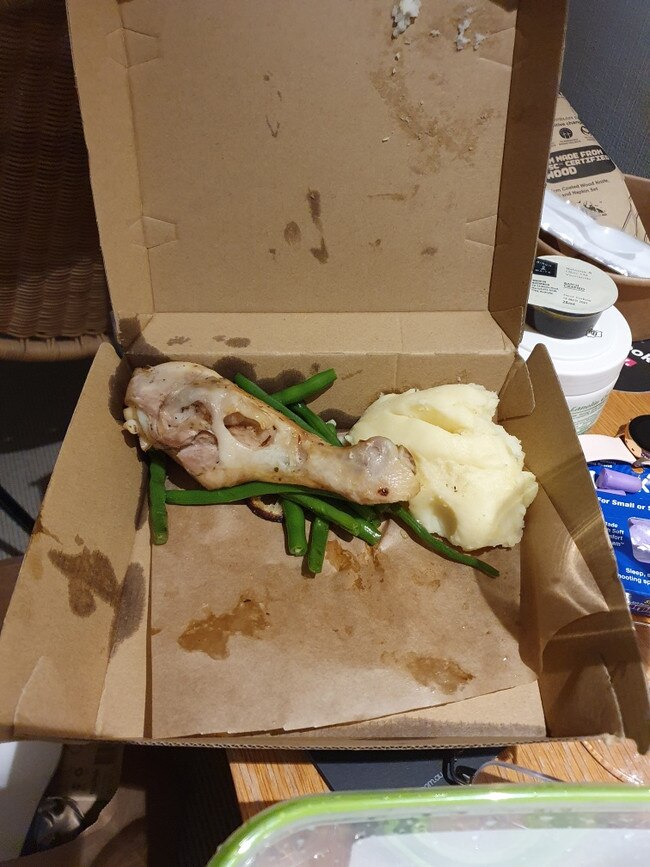 The lunch food box from the QT Gold Coast during a woman's quarantine stay during the coronavirus pandemic, 2020