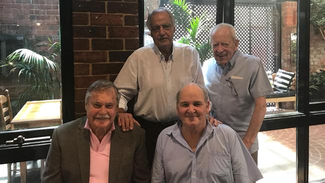 Ron Barrassi, Ron Joseph (seated), Albert Mantello and Allen Aylett standing