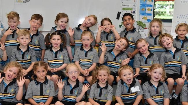 MY FIRST YEAR: Funny faces. Siena Catholic Primary School Preps. Picture: Patrick Woods.
