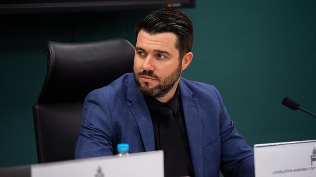 Brent Potter, Chair Member of Fannie Bay, Budget Estimates 2023 at Parliament Darwin. Picture: Pema Tamang Pakhrin