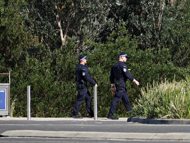 Police at Port Botany on Wednesday. Photographer: Adam Yip