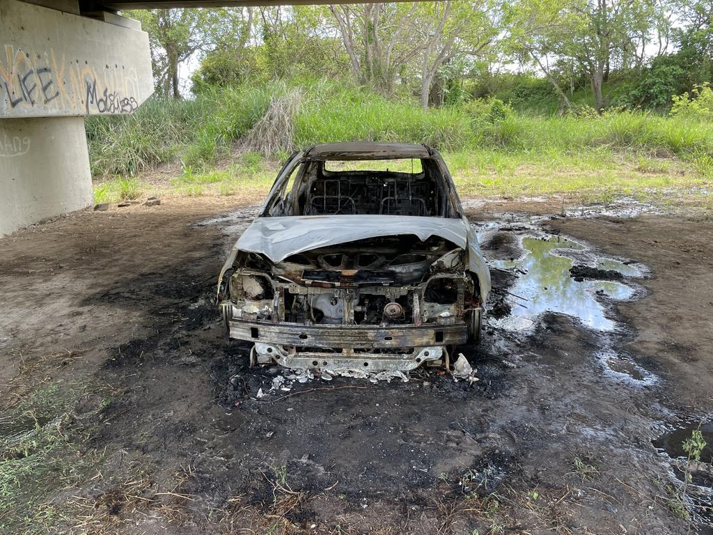 The car was located beneath the Mackay Ring Road just off Lansdowne Rd, Te Kowai. Photo: Fergus Gregg