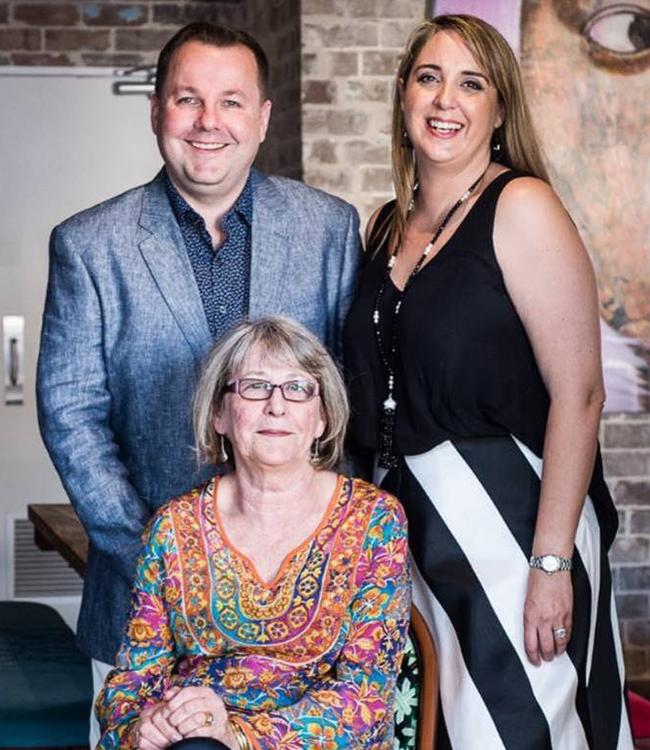 Scott Leach, his mother Elissa Leach and Scott’s wife Clare Button at the Rose of Australia in Erskineville.