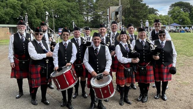 The Geelong RSL pipe band. Picture: Athos Sirianos