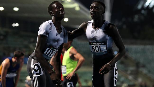 Bol and DEng spur each other to be better on the training track and at meets. Picture: Kelly Defina/Getty Images