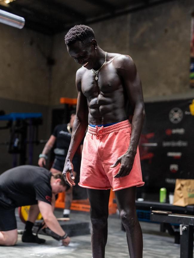 Pictures of Peter Bol recently posted to his Instagram account of a gym weights session.