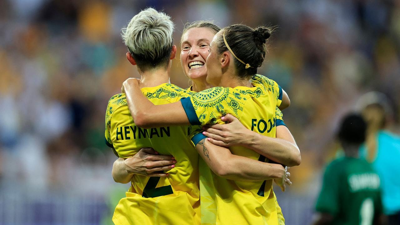 Michelle Heyman celebrates the winner. Photo by Valery HACHE / AFP.