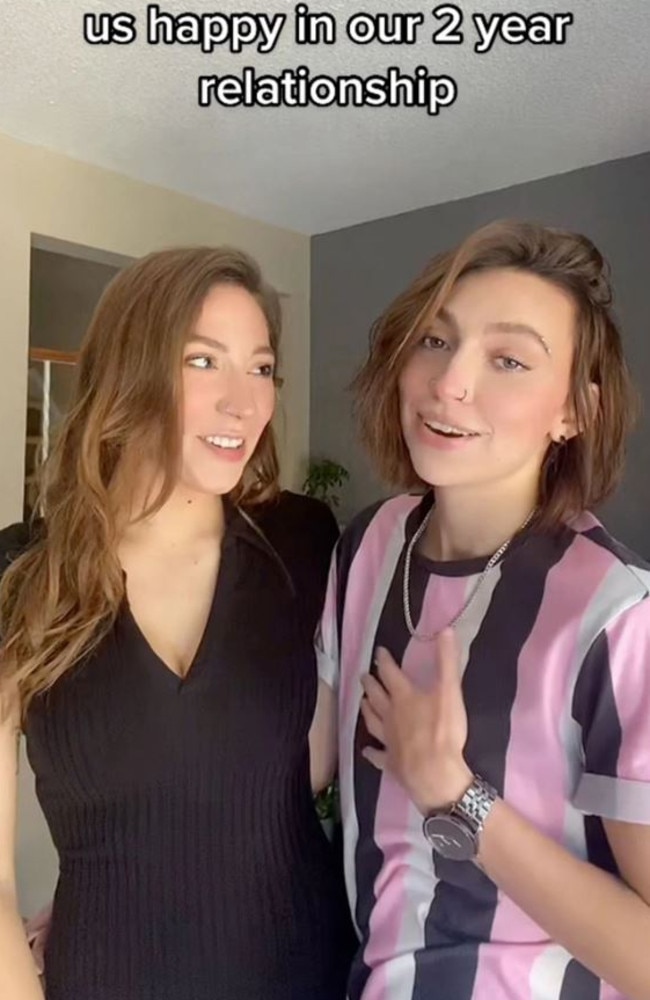 Carley and Mercedes have been dating for two years and have claimed they’ve just discovered they could be half-siblings. Picture: TikTok