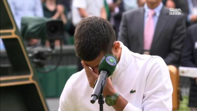 Djokovic shows softer side after tearing up