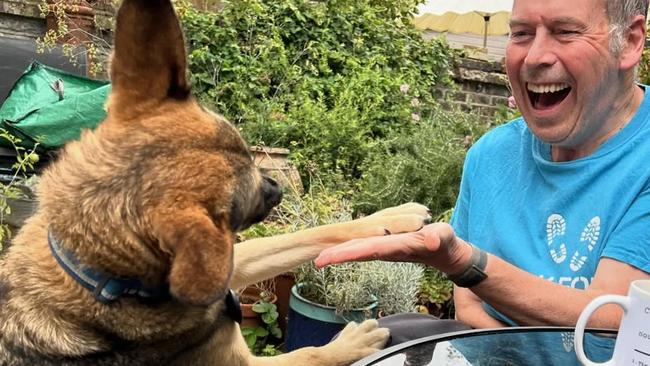 Social media star Sophie From Romania with her rescue owner, British journalist Rory Cellan-Jones