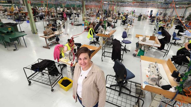 R.M. Williams chief operating officer Tara Moses at the new Salisbury South workshop. Picture: Russell Millard Photography