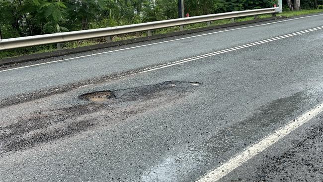 Pothole on Shute Harbour Rd, Airlie Beach.