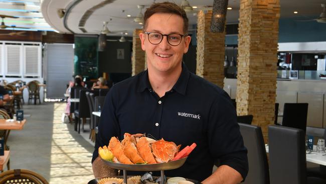 The Watermark Townsville director Bart Furst with a seafood platter. Picture: Evan Morgan