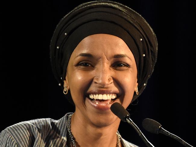 Democrat Ilhan Omar speaks after winning in Minnesota's 5th Congressional District. Picture: AP Photo/Hannah Foslien