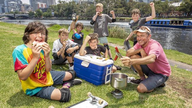 Eddy, 10, Luca, 10, Harry, 8, Quincy, 10, Jed, 10, Louie and Dean Lewis. Picture: Tim Carrafa