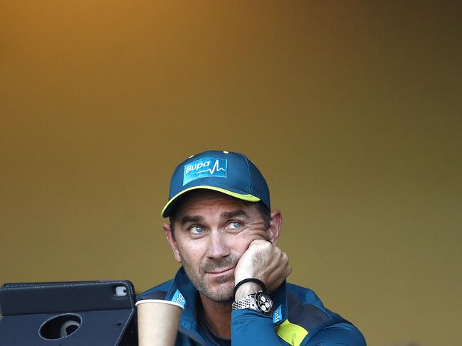 Justin Langer, coach of Australia, looks on at Adelaide Oval. Picture: Getty Images