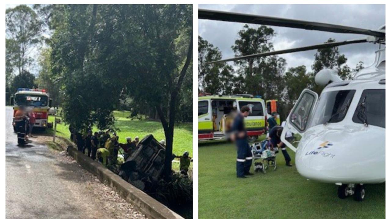 A rescue helicopter has flown two patients to hospital after separate crashes in the Gympie region. Photo: Lifeflight