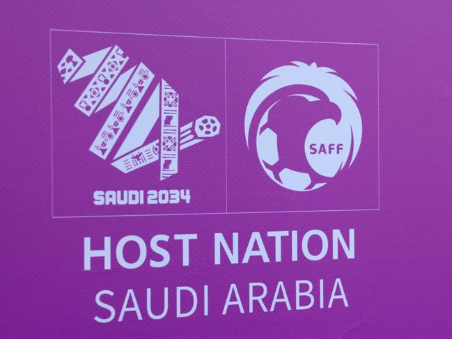 RIYADH, SAUDI ARABIA - DECEMBER 11: > as Saudi Arabia is announced as the host nation for the FIFA World Cup 2034 on December 11, 2024 in Riyadh, Saudi Arabia. (Photo by Christophe Viseux/Getty Images for Saudi Arabian Football Federation)