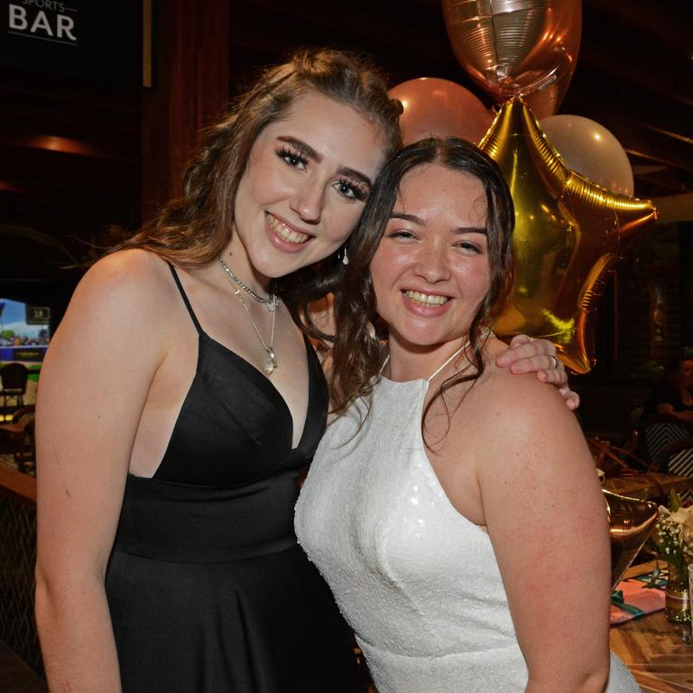 Abbey Harris and Skye Sawers at The Ark black tie charity ball at Parkwood Village. Picture: Regina King.