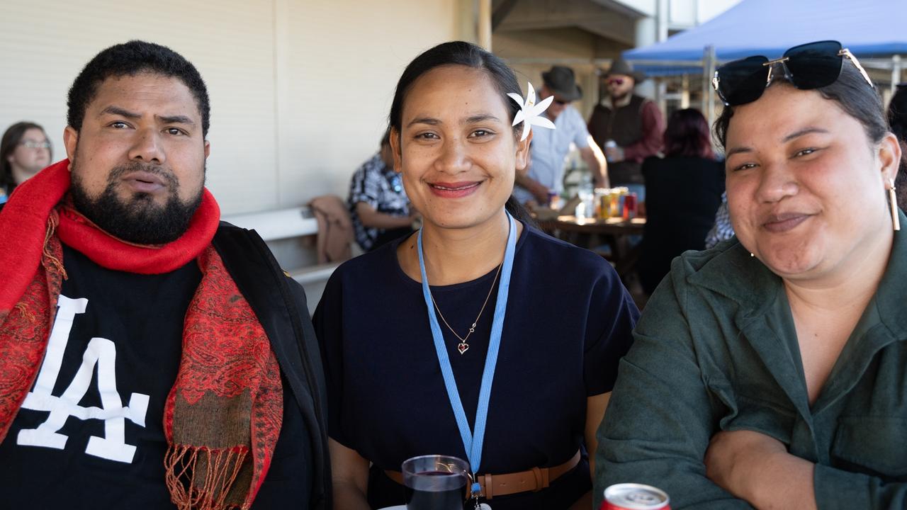 Pueki Fusitu'a and friends at the Gympie Muster Races. Saturday, August 19,. 2023. Picture: Christine Schindler