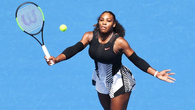 Serena Williams looked terrific against Belinda Bencic during round 1. Picture: AAP