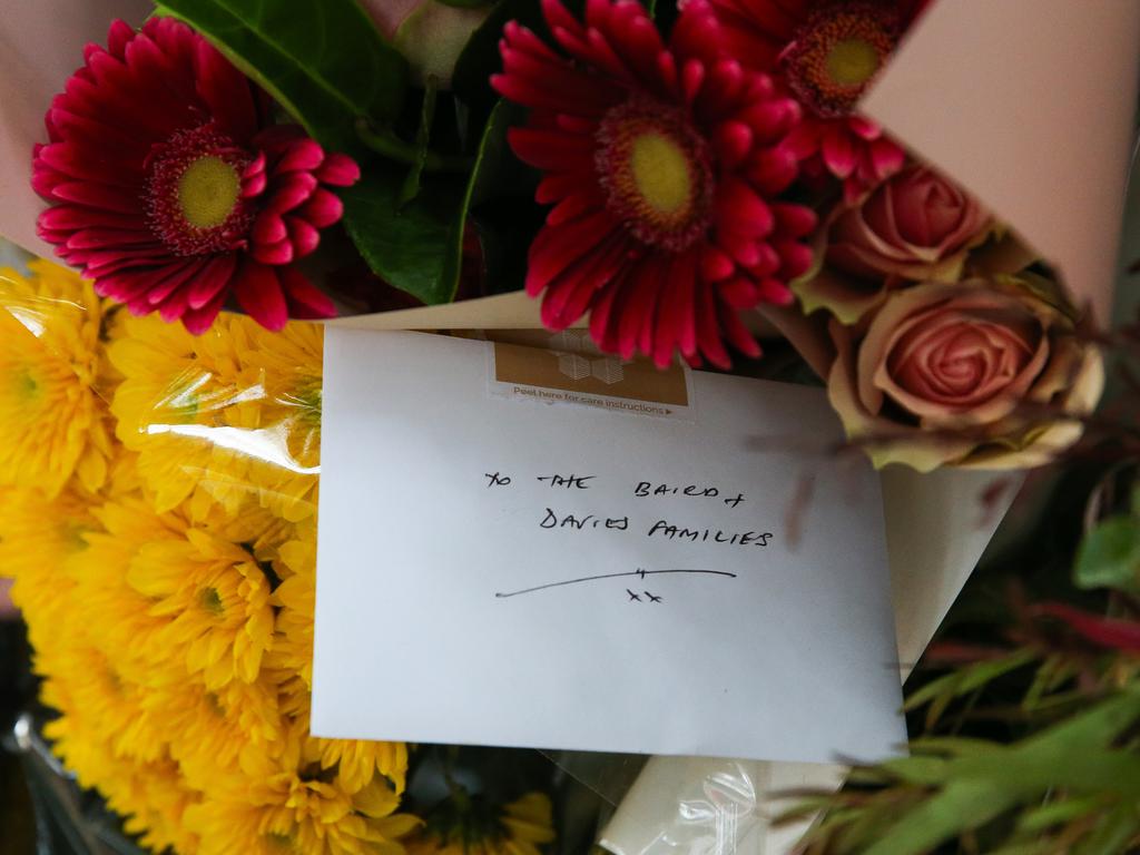 Tributes continued to pile up for the couple on Wednesday at Jessie Baird’s house in Paddington. Picture: NCA NewsWire / Gaye Gerard