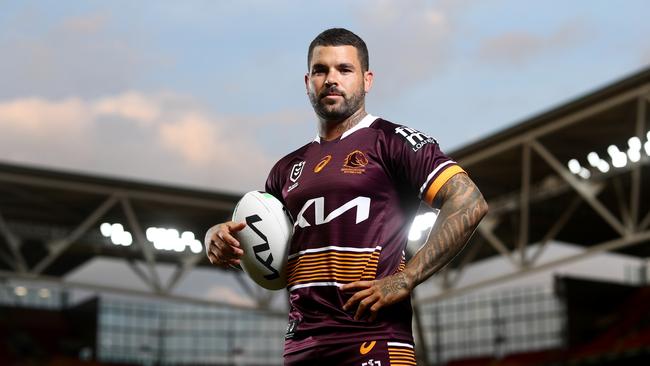 BRISBANE, AUSTRALIA - OCTOBER 26: Adam Reynolds poses during the launch of the Brisbane Broncos 2022 NRL Season jersey at Suncorp Stadium on October 26, 2021 in Brisbane, Australia. (Photo by Chris Hyde/Getty Images)