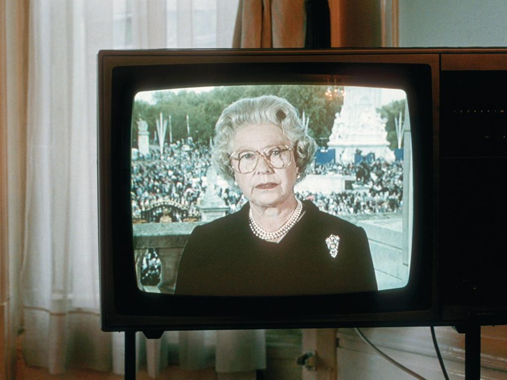 Elizabeth addressed the nation in a live TV address. Picture: Peter Marlow/Magnum Photos/Snapper Media