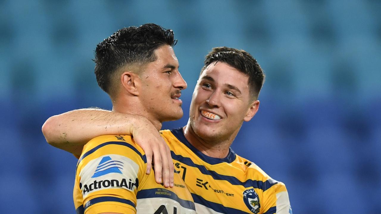 Dylan Brown and Moses combined to take the Eels to last year’s grand final. Picture: NRL Photos