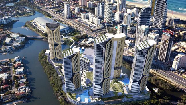 Artist impression of The Star Gold Coast's mega masterplan concept. Image: Supplied