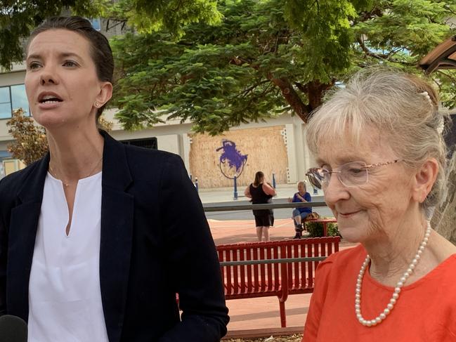 NSW Shadow Minister for Housing and Homelessness Rose Jackson with Lismore State MP Janelle Saffin at Lismore Transit Centre to announce Labor's $30M housing plan.