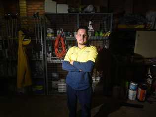 Aboriginal Council trainee Malcolm Saunderson is thrilled to have a job with Lismore Parks and Gardens Depot. Photo Marc Stapelberg / The Northern Star. Picture: Marc Stapelberg