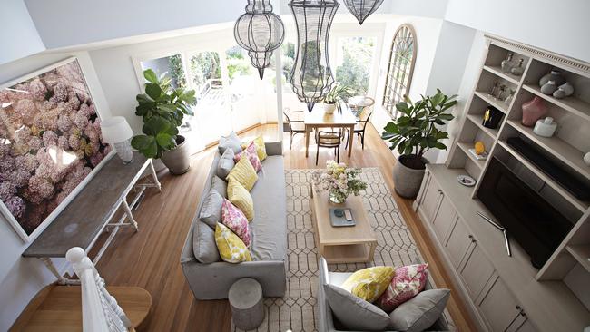 The downstairs living room in the Paddington terrace. Picture: Adam Yip