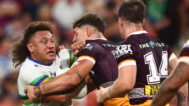 Josh Papali'i and the Raiders out-enthused the Broncos. Picture: Chris Hyde/Getty Images