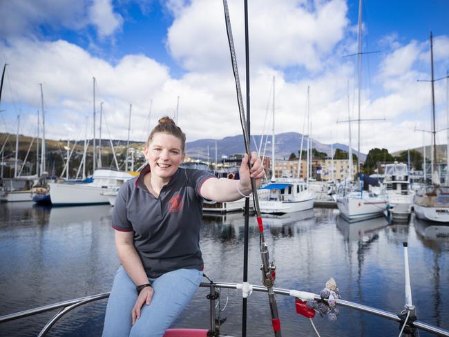 Laura Roper is skipper of Natelle Two in the 75th Sydney-Hobart Yacht race. Picture: RICHARD JUPE