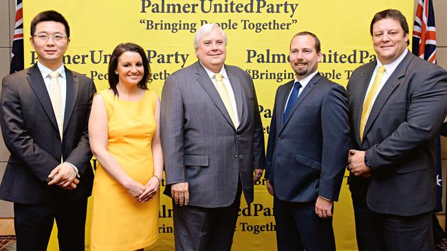 With Clive Palmer and other senators. (Pic: Getty Images)